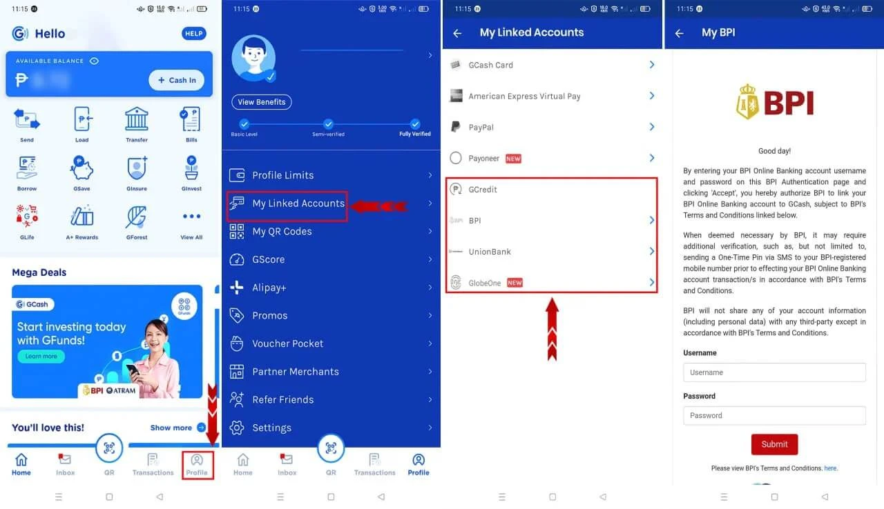 GCash GCredit linked accounts steps to raise monthly limit